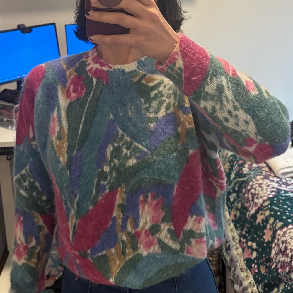 Sézane Colorful Floral Women's Sweater